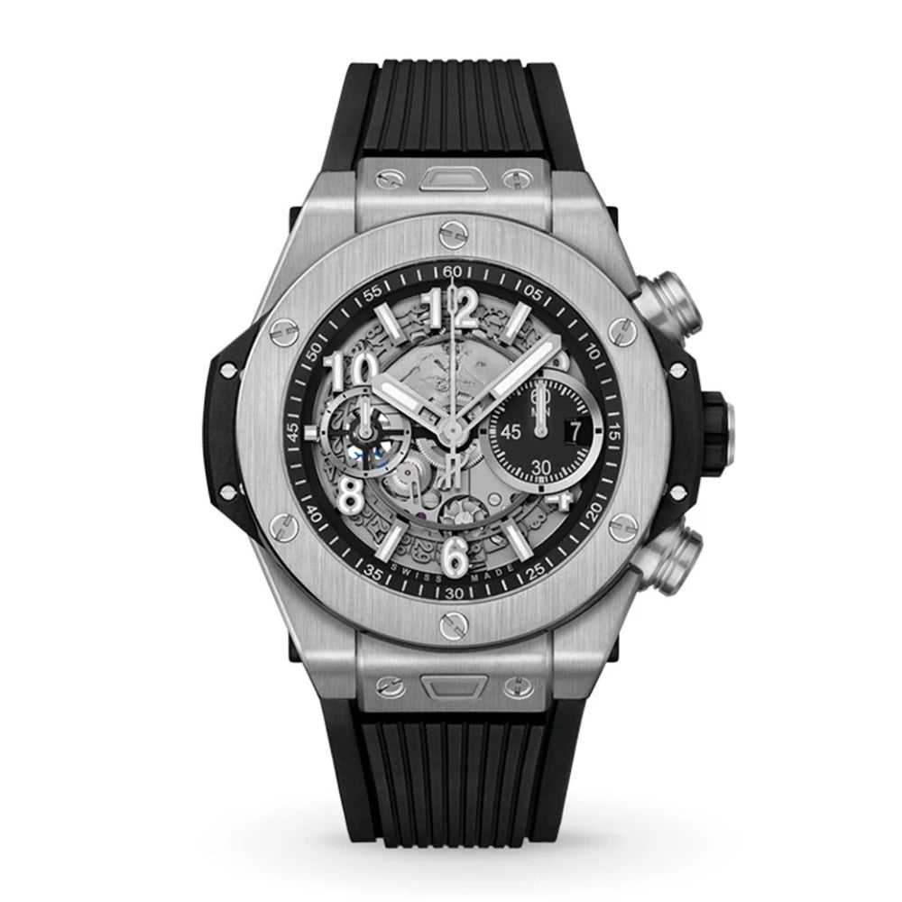 Novaris Fusion 44 – Titanium Skeleton Dial | Black Rubber Strap