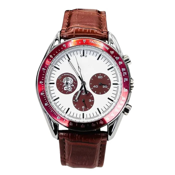 Aether Dogmaster 42 – Crimson Panda Dial | Burgundy Strap