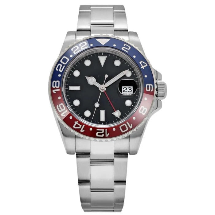 Imperium Atlas 40 – Black Dial | Jubilee Bracelet & Red-Blue GMT Bezel