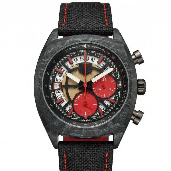 Chronara Monza 44 – Red Racing Dial | Carbon Case