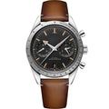 Aether Heritage 41 – Black Dial | Brown Leather Strap & Vintage Chronograph