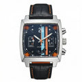 Chronara Monaco 42 – Blue Dial | Steel Case & Black Leather Strap