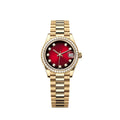 Imperium Regent 31 – Ruby Red Dial | Gold Bracelet & Diamond Bezel
