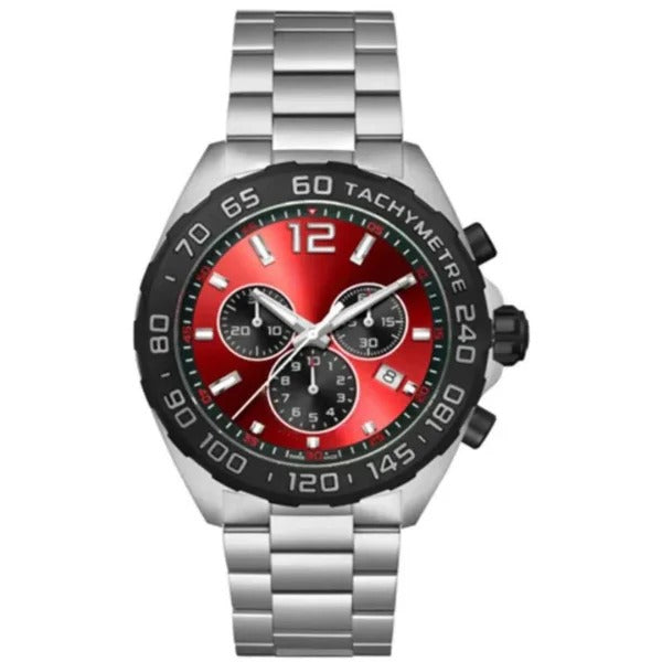 Chronara Formula 42 – Red Dial | Steel Bracelet & Racing Chronograph