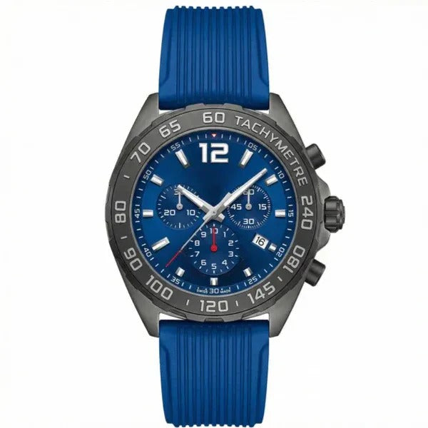 Chronara Formula 42 – Blue Dial | Blue Rubber Strap & Racing Chronograph