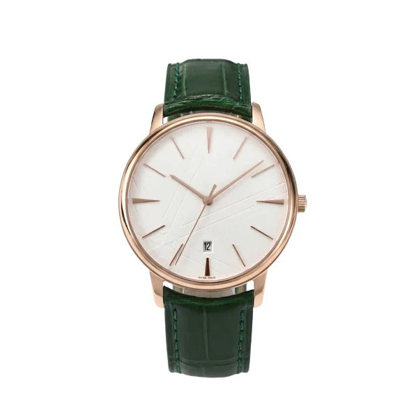 Continental Heritage 40 – White Gold Dial | Green Leather Strap