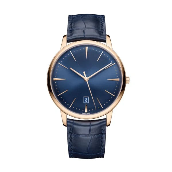 Continental Heritage 40 – Blue Sunray Dial | Blue Leather Strap & Rose Gold Case