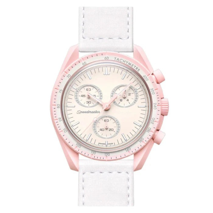 Aether Venus 37 – White Dial | White Strap & Pink Accents