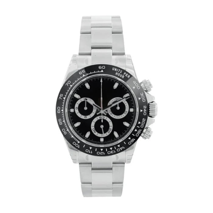 Imperium Velocity 40 – Reverse Panda Dial | Steel Bracelet & Black Ceramic Tachymeter Bezel