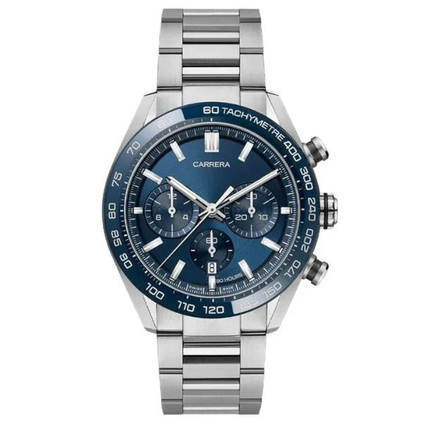 Chronara Racing Pro 42 – Blue Dial | Steel Bracelet & Racing Chronograph