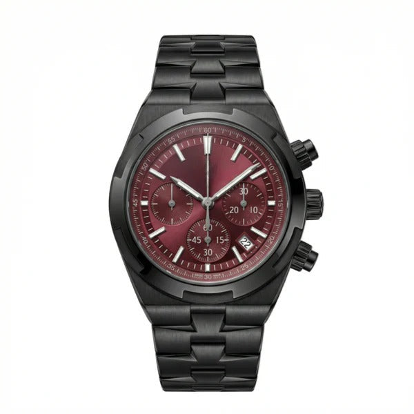 Continental Chronograph 42 – Burgundy Dial | Black DLC Case