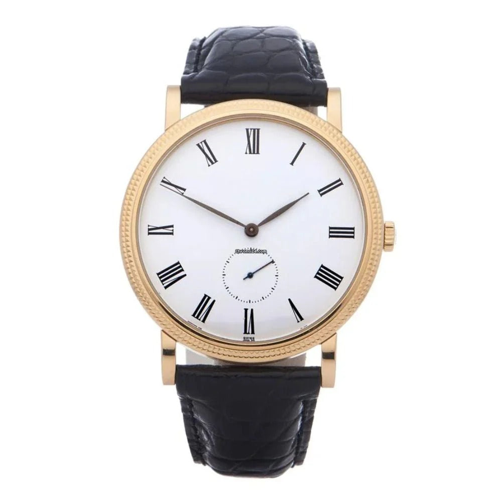 Valmont Heritage 40 – White Dial | Hobnail Bezel & Black Leather Strap