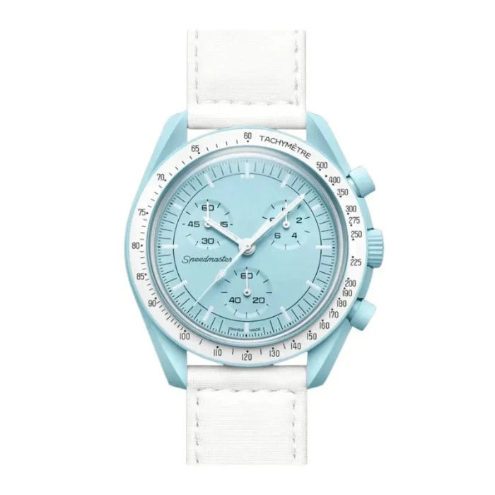 Aether Urania 42 – Ice Blue Dial | White Strap