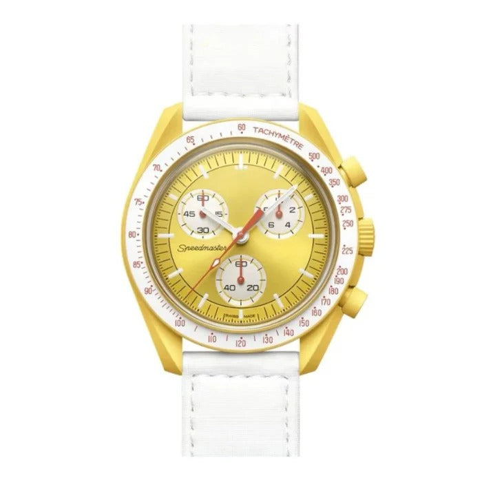 Aether Solaris 42 – Gold White Dial | White Strap